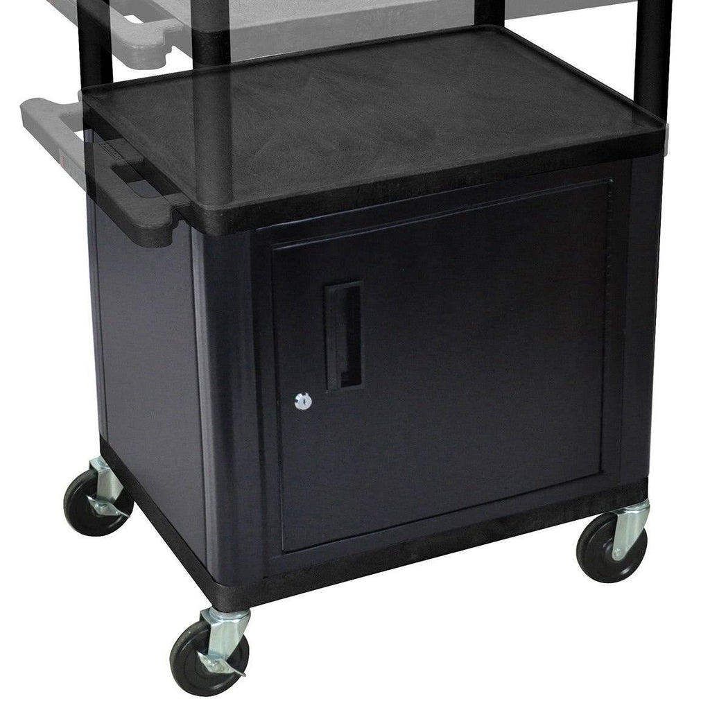Black Presentation Cart with Cabinet U629