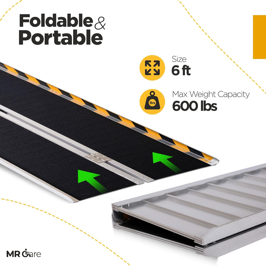 Portable Lightweight Foldable Wheelchair Ramp with Handle 6FT Z474705