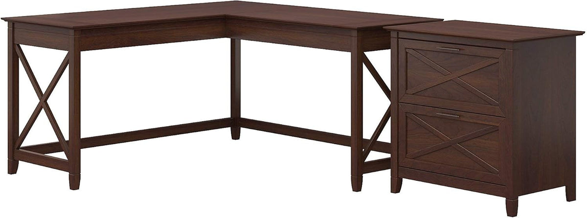 L Shaped Desk with 2 Drawer File Cabinet G991