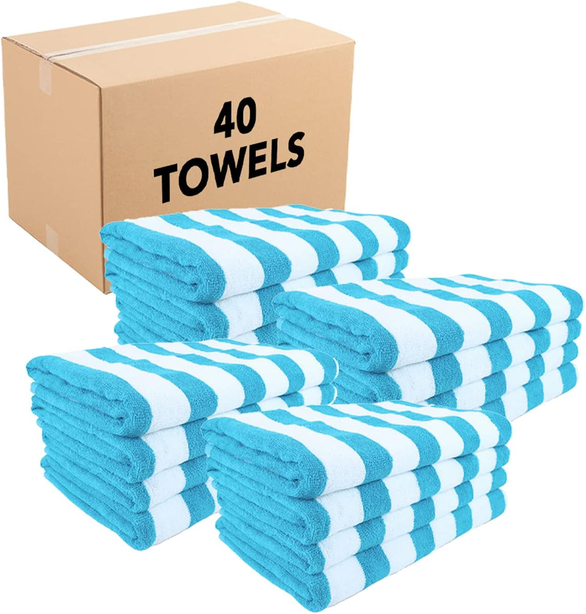 Striped Cotton Beach Towels 30x60 Beige H151525