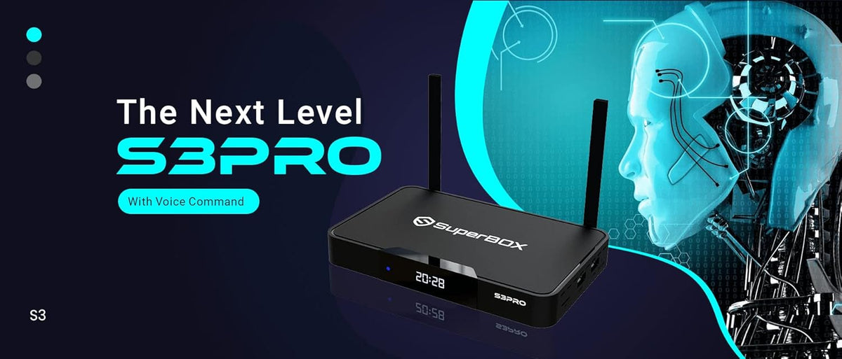 SuperBox S3 Pro with Voice Remote, Backlit Mini Keyboard & 8K HDMI Cable B46773