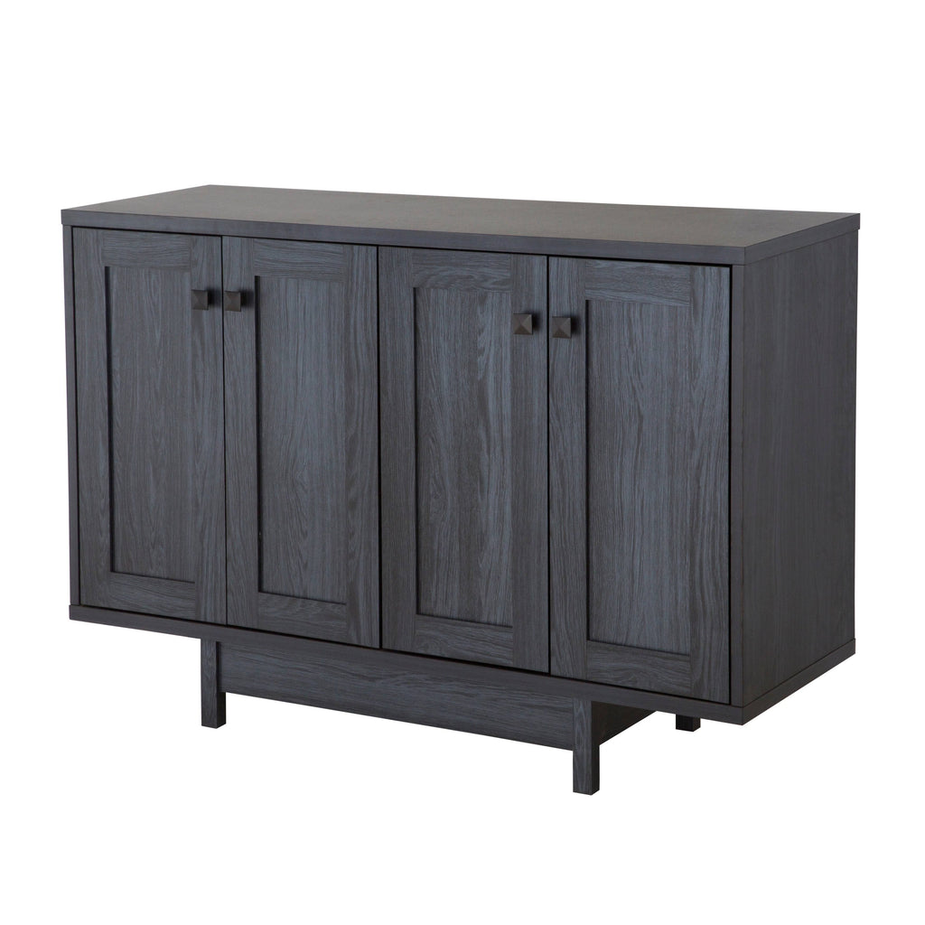 Beige Oak 47 inch Sideboard Buffet Table with Two Storage Cabinets B829577