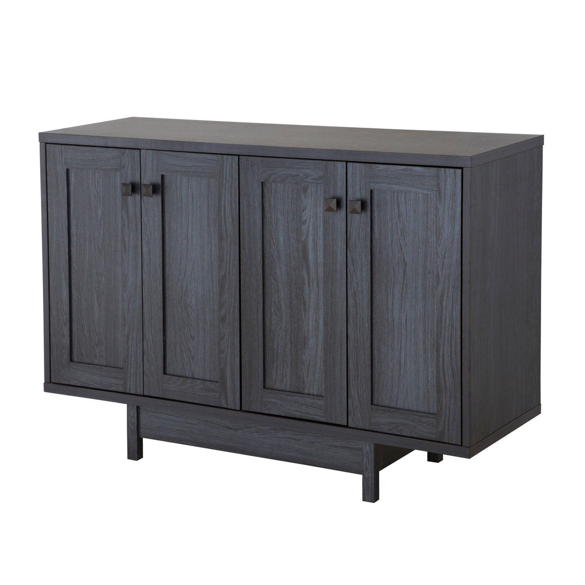 Beige Oak 47 inch Sideboard Buffet Table with Two Storage Cabinets B829577