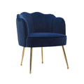Blue Velvet Accent Chair with Gold Metal Legs M949169