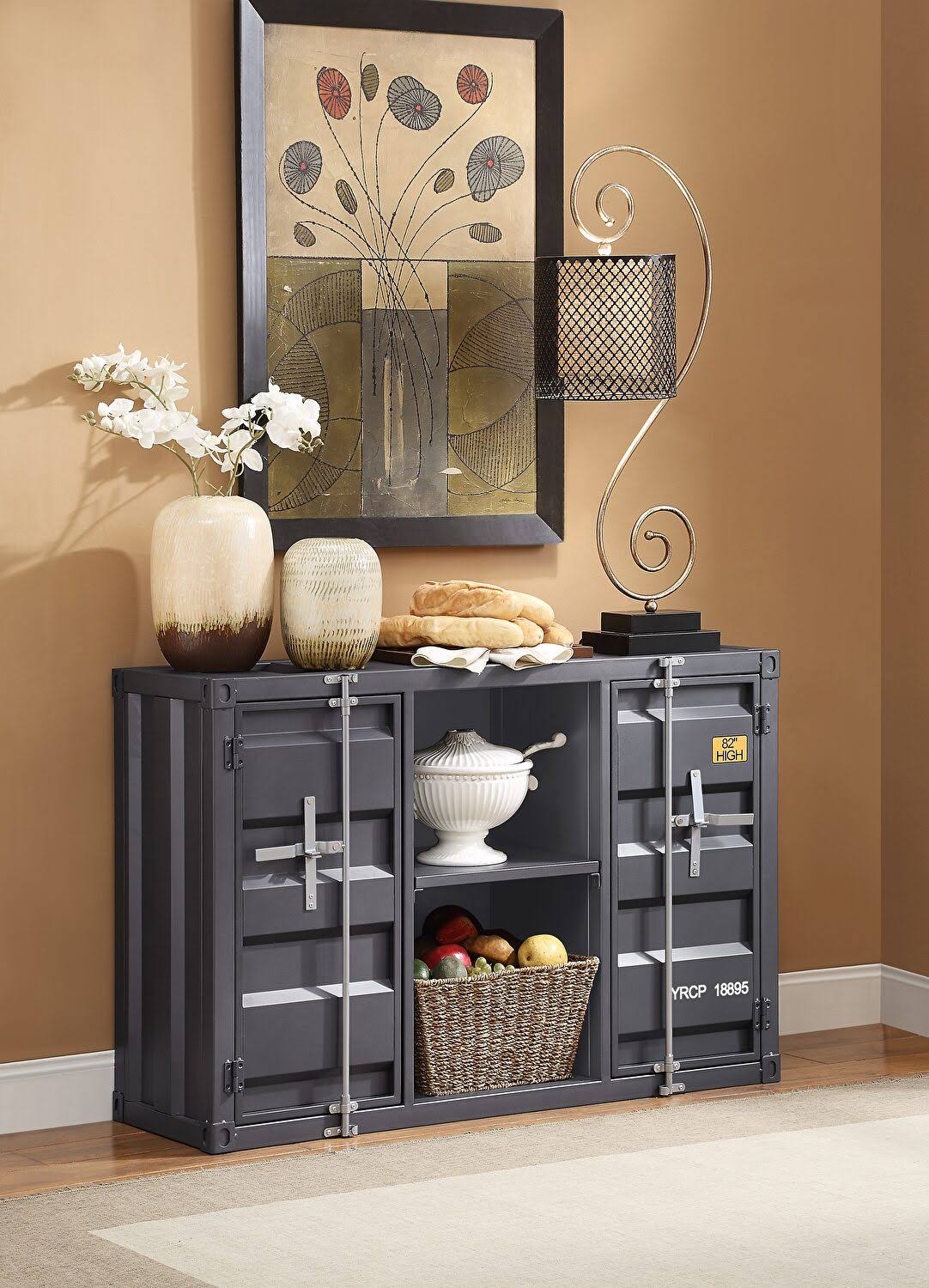 Counter Height Table Antique Walnut Gunmetal H58253
