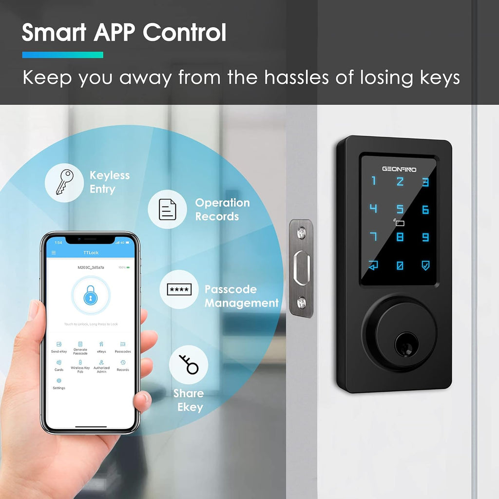 Keyless Entry Door Lock Smart Deadbolt with Bluetooth App Keypad S734