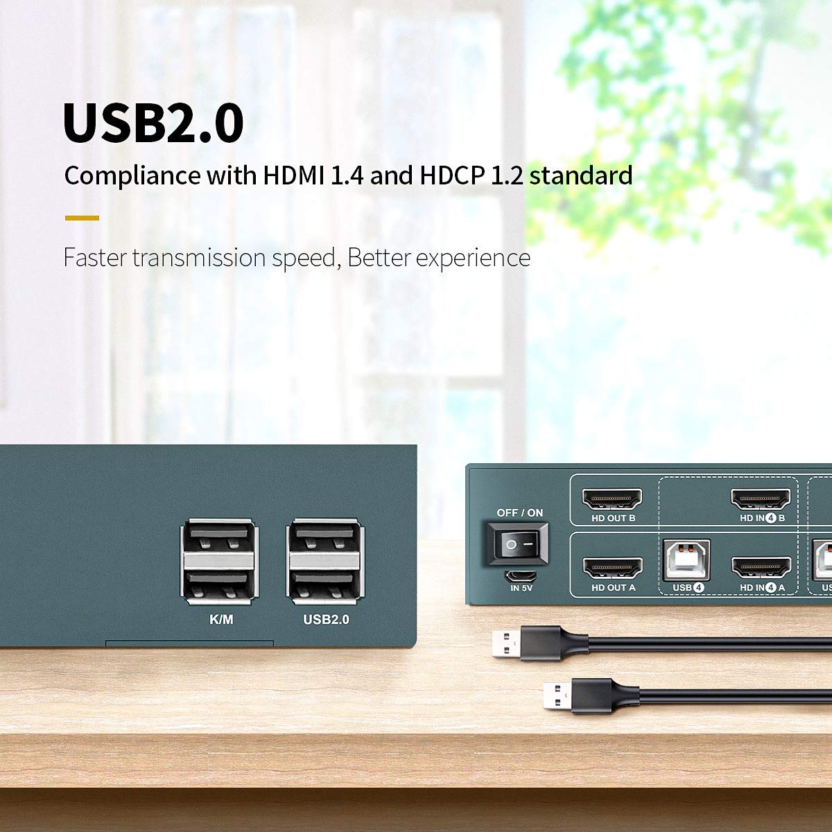 HDMI KVM Switch Dual Monitor 4 Port 4K@30Hz P898
