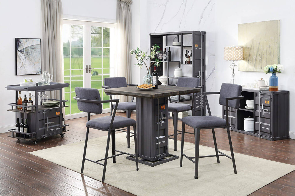 Counter Height Table Antique Walnut Gunmetal H58253
