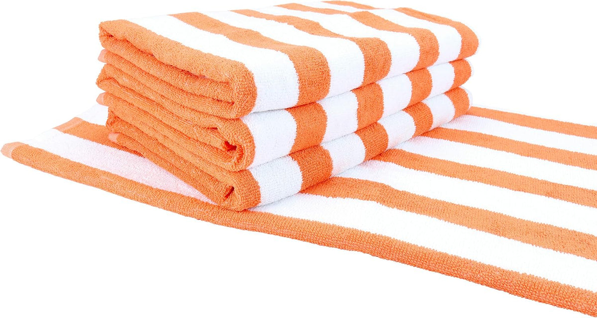 Striped Cotton Beach Towels 30x60 Beige H151525