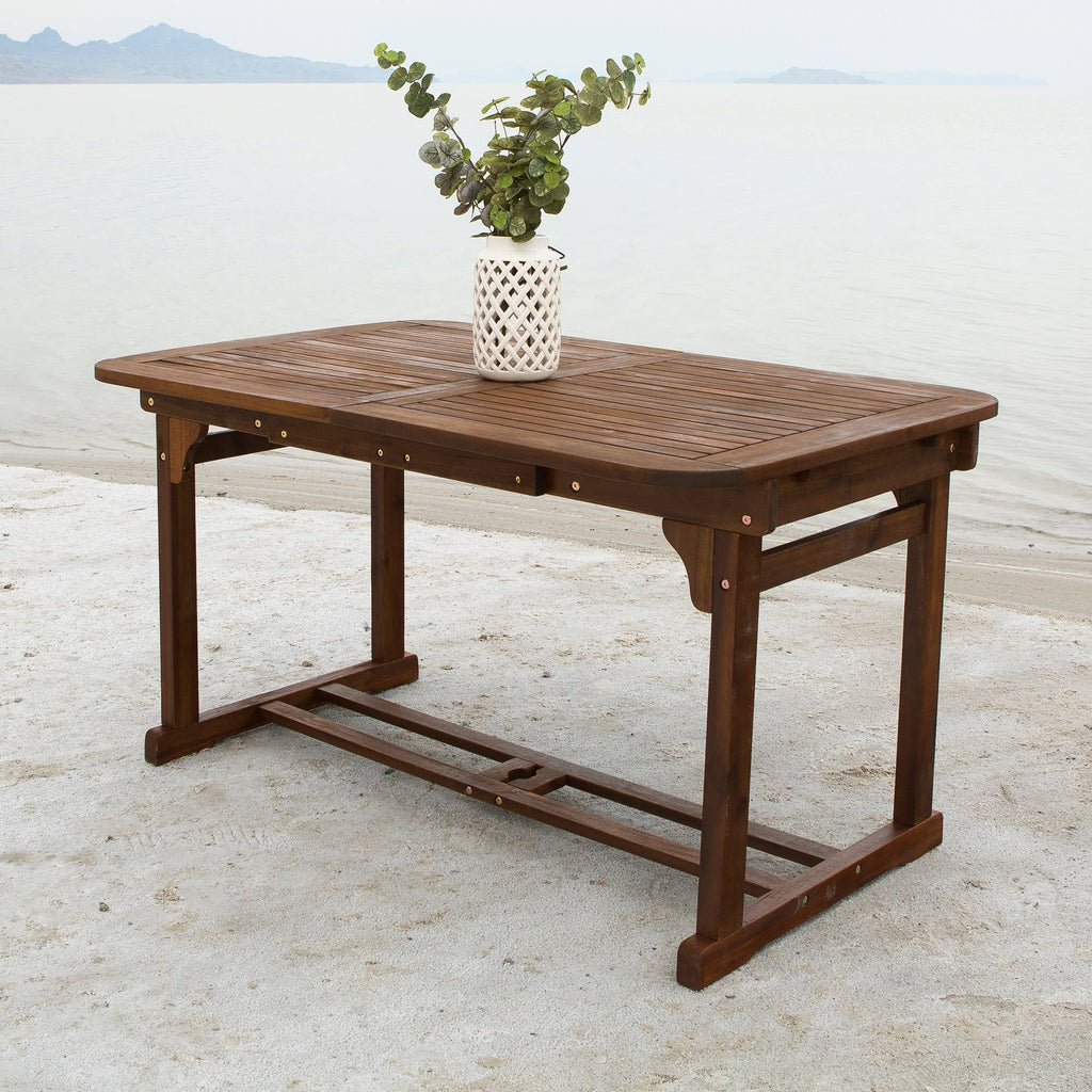 Acacia Wood Patio Butterfly Table Dark Brown Q860