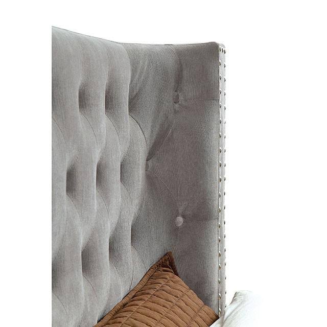 Gray Transitional Queen Bed W87969