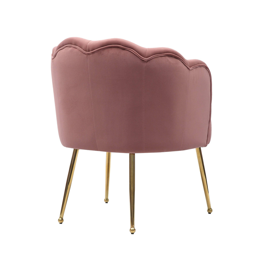 Blue Velvet Accent Chair with Gold Metal Legs M949169