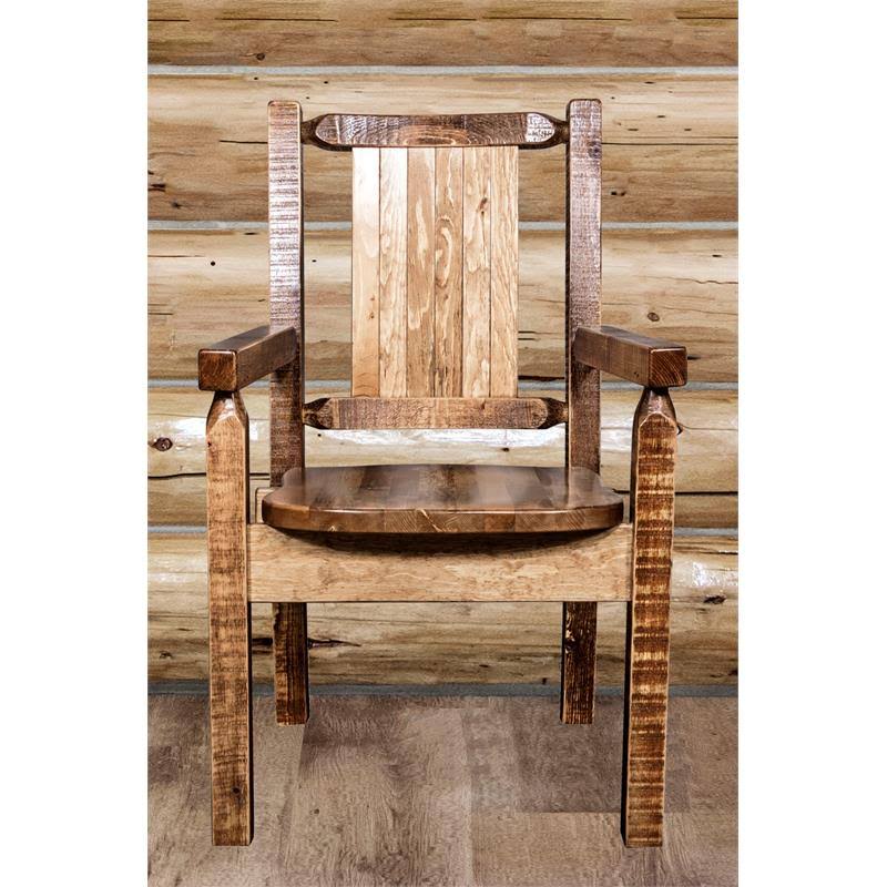 Captain's Chair with Laser Engraved Elk Design X573984