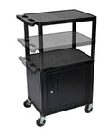 Black Presentation Cart with Cabinet U629