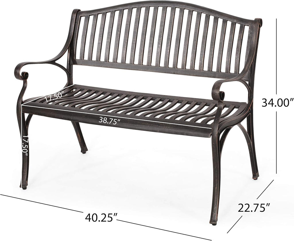 Bronze Cast Aluminum Bench K160489