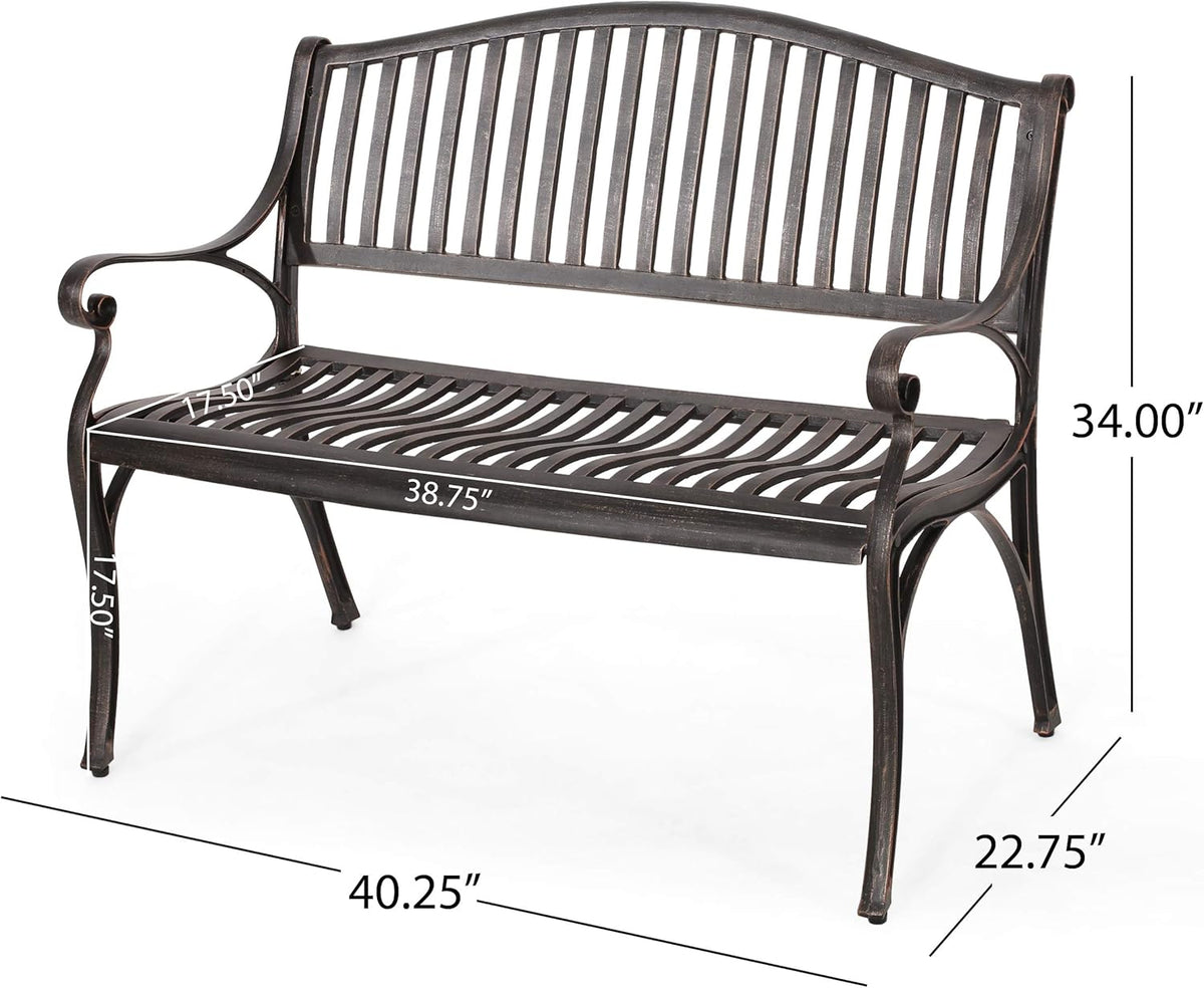 Bronze Cast Aluminum Bench K160489