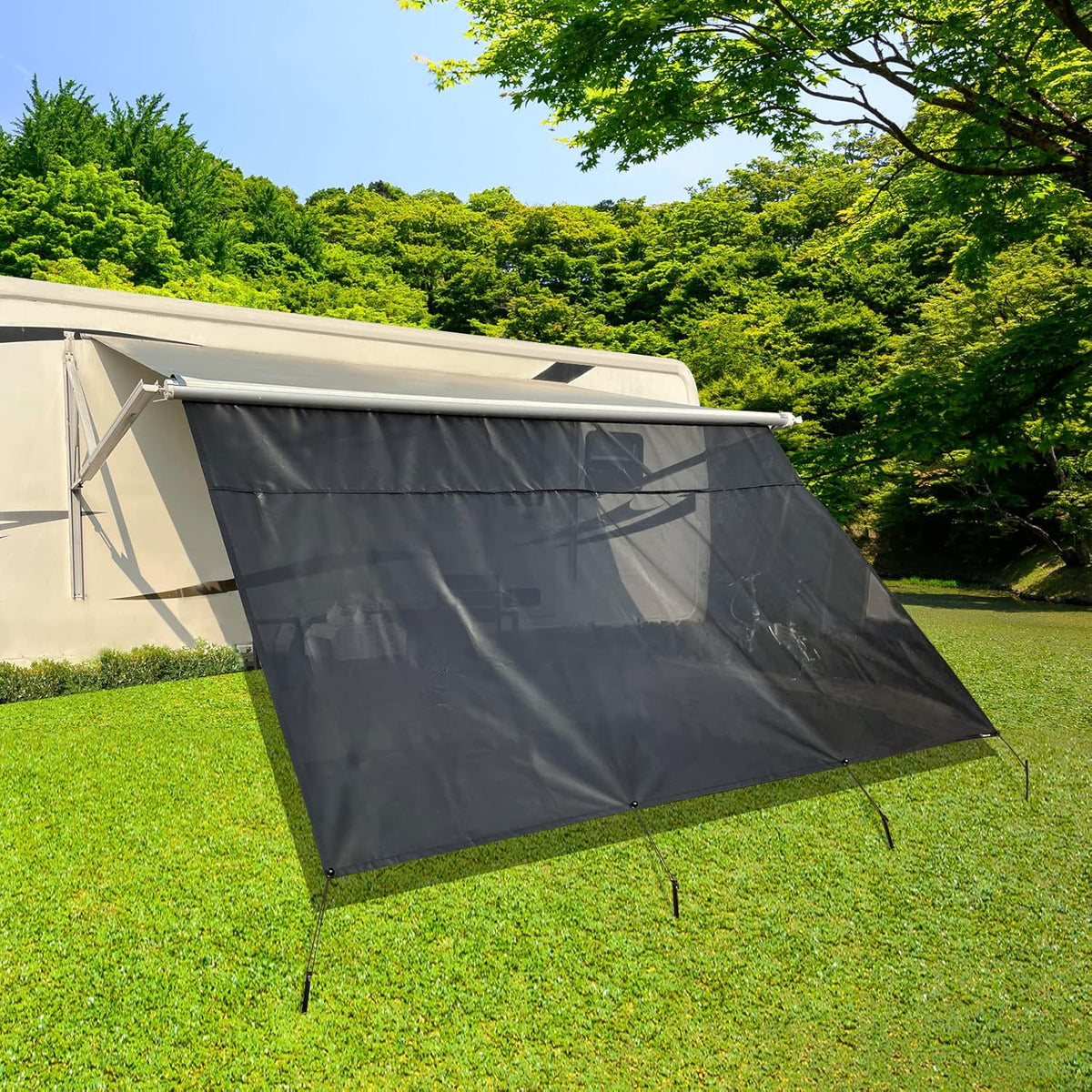 RV Awning Shade Screen with Zipper 8'X11'3'' I9346