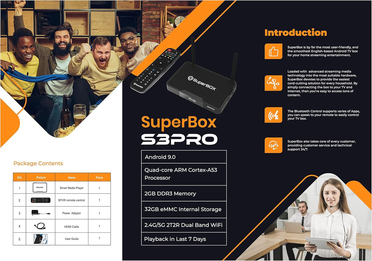 SuperBox S3 Pro with Voice Remote, Backlit Mini Keyboard & 8K HDMI Cable B46773