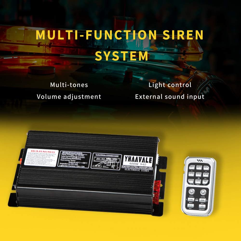 Car Police Siren PA System with 2pcs Metal Speaker F978380