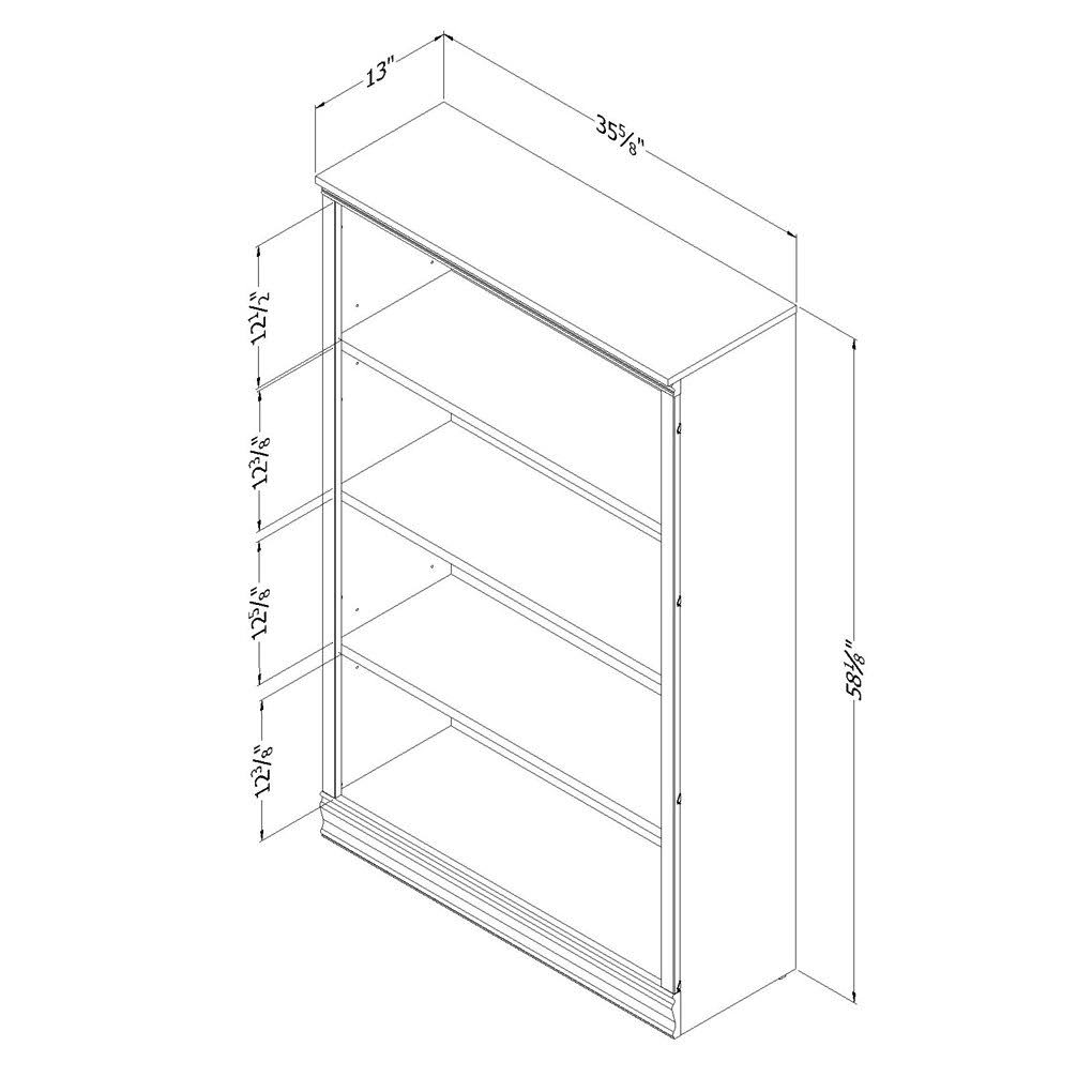 Black Oak 4 Shelf Bookcase S947716