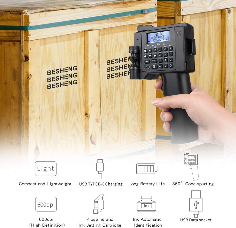 Handheld Inkjet Printer with Ink Cartridge K8918
