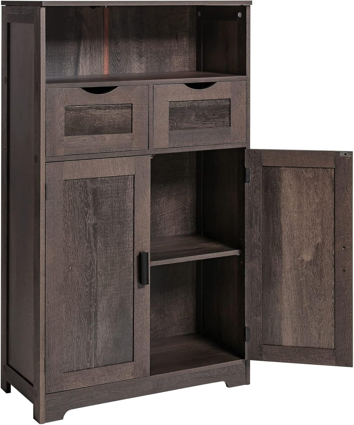 Dark Brown Storage Cabinet with 2 Drawers and 2 Shelves F38644