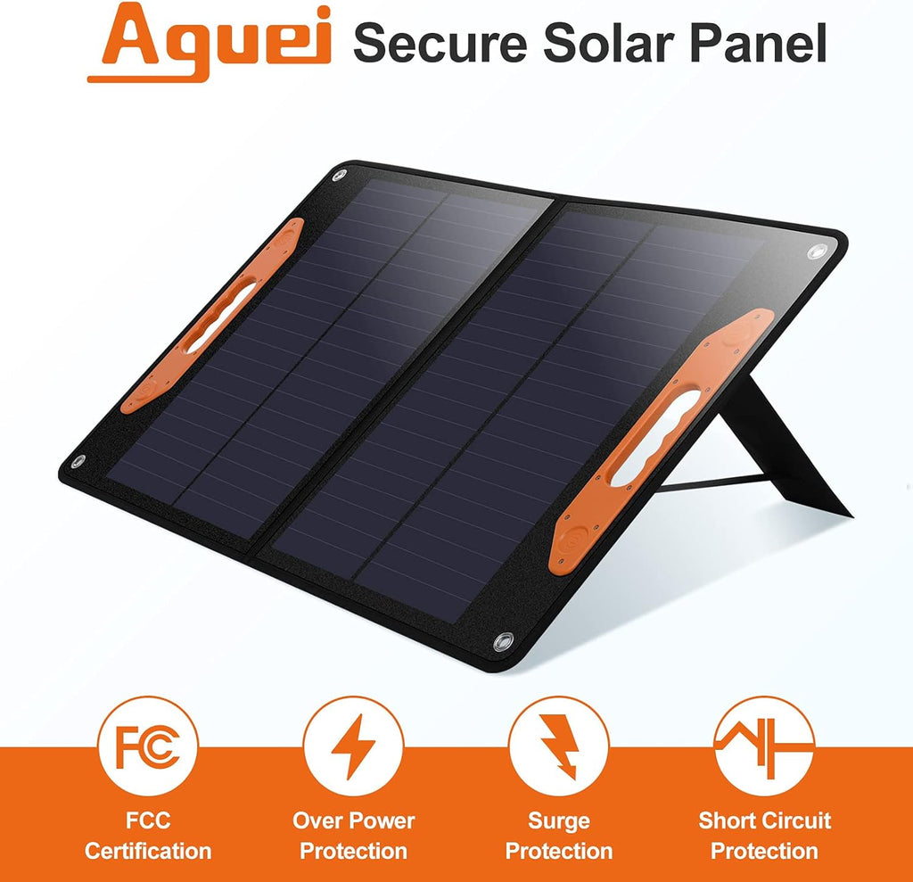 60W Foldable Monocrystalline Solar Panel with Adjustable Kickstand and 3 USB T111