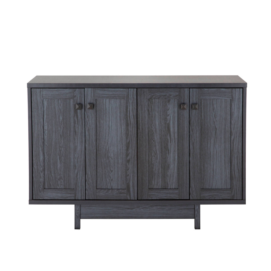 Beige Oak 47 inch Sideboard Buffet Table with Two Storage Cabinets B829577