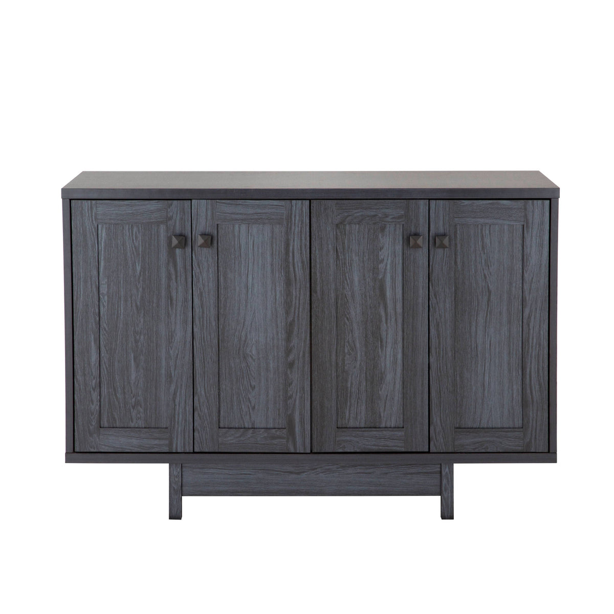 Beige Oak 47 inch Sideboard Buffet Table with Two Storage Cabinets B829577