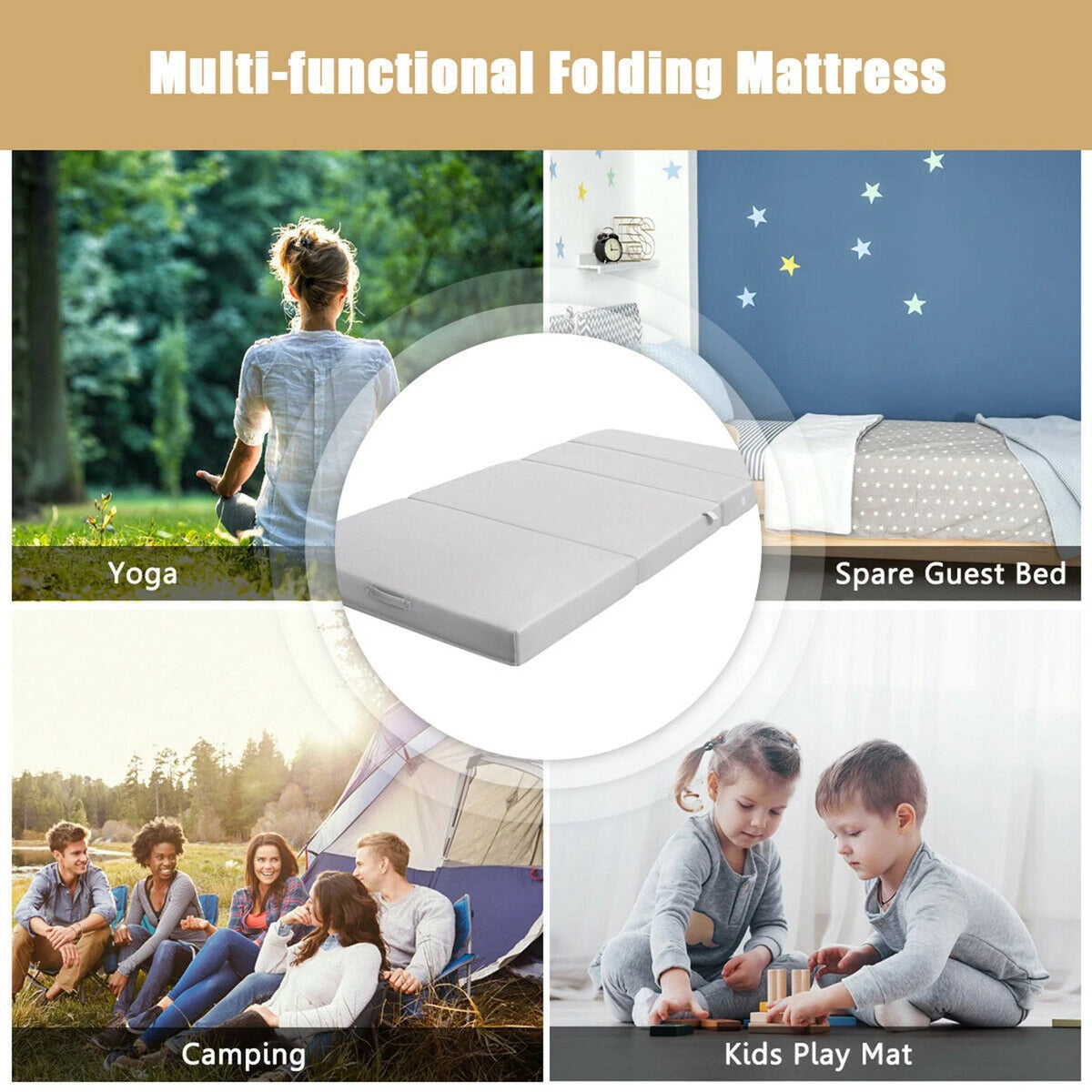 Twin XL Size Foam Folding Mattress G437563