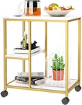 Gold Bar Cart with Shelves U9002