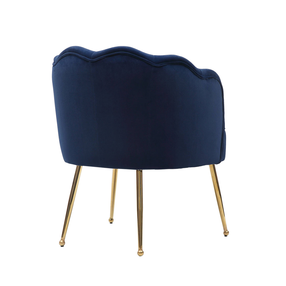Blue Velvet Accent Chair with Gold Metal Legs M949169
