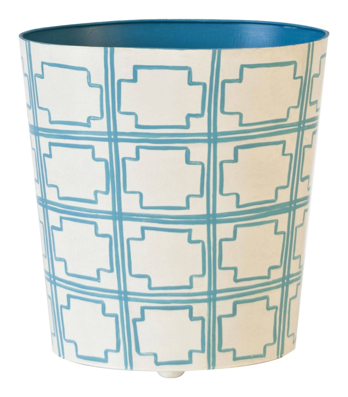 Oval Wastebasket Yellow and Cream V232954