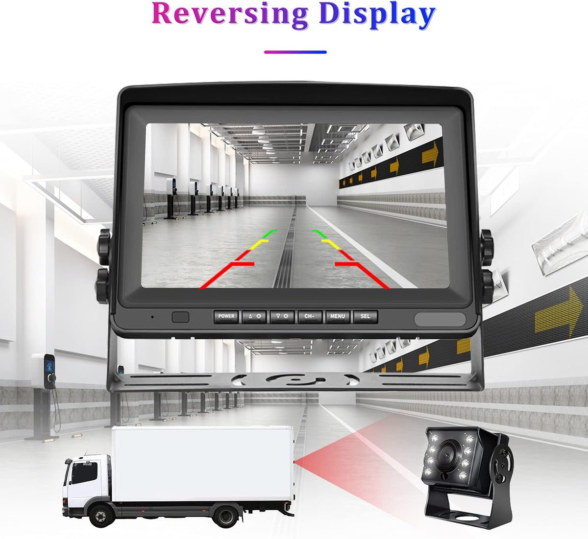 Backup Camera with Monitor Kit 8 LCD IP69 Waterproof Night Vision Y580