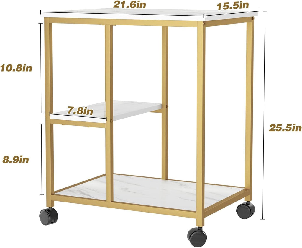 Gold Bar Cart with Shelves U9002