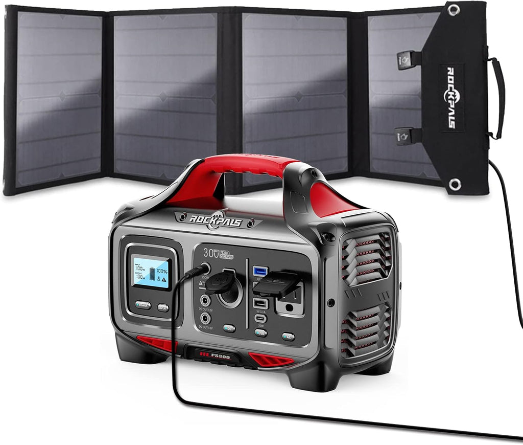 300W Portable Power Station with 100W Solar Panel H3133
