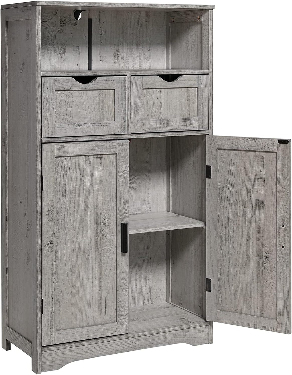Dark Brown Storage Cabinet with 2 Drawers and 2 Shelves F38644