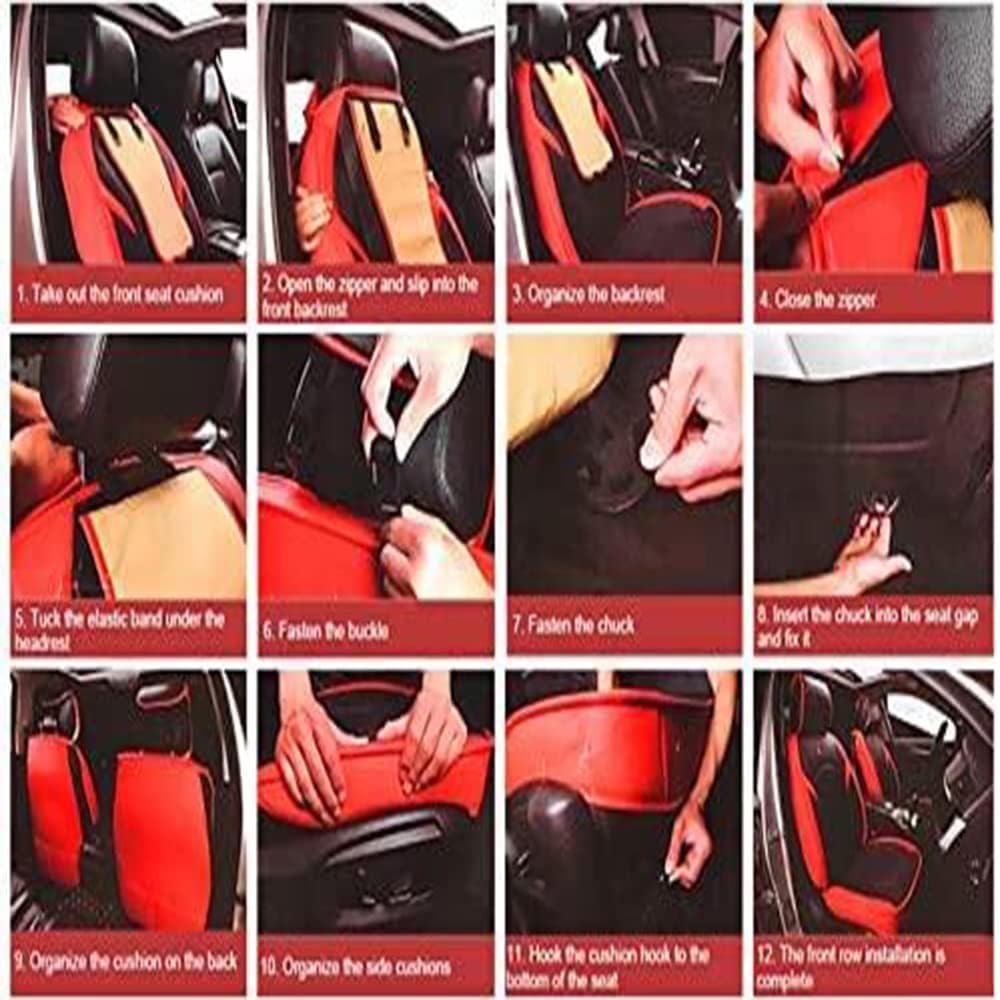 Car Seat Covers 5-Seat Black Blue X3091