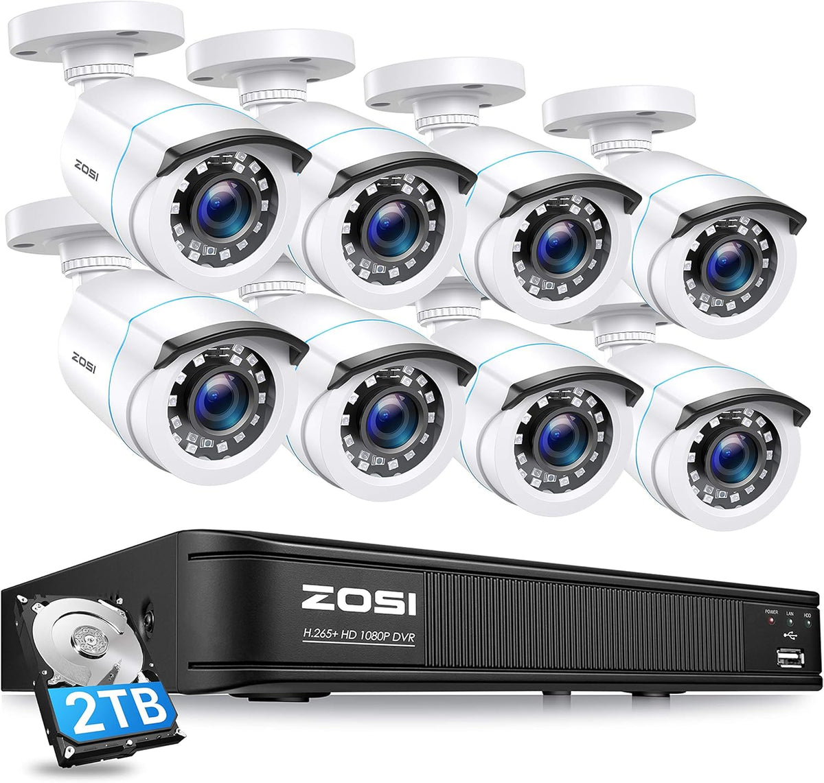 16 Channel 1080p Security Camera System with 4TB Hard Drive and 120ft Night Vision D774