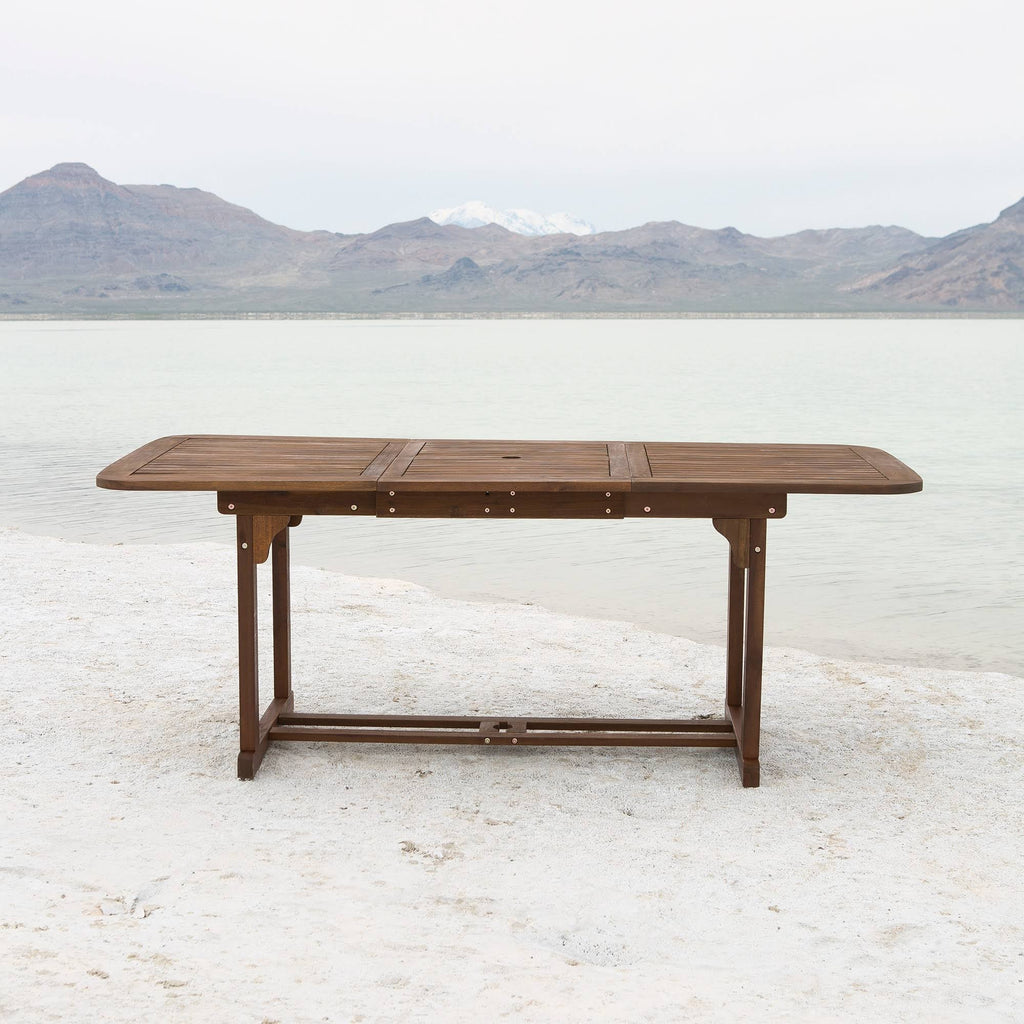 Acacia Wood Patio Butterfly Table Dark Brown Q860