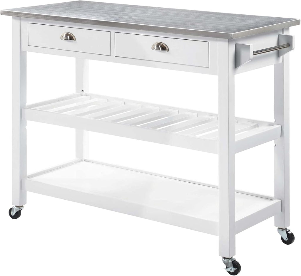 3-Tier Stainless Steel Kitchen Cart with Drawers M961423