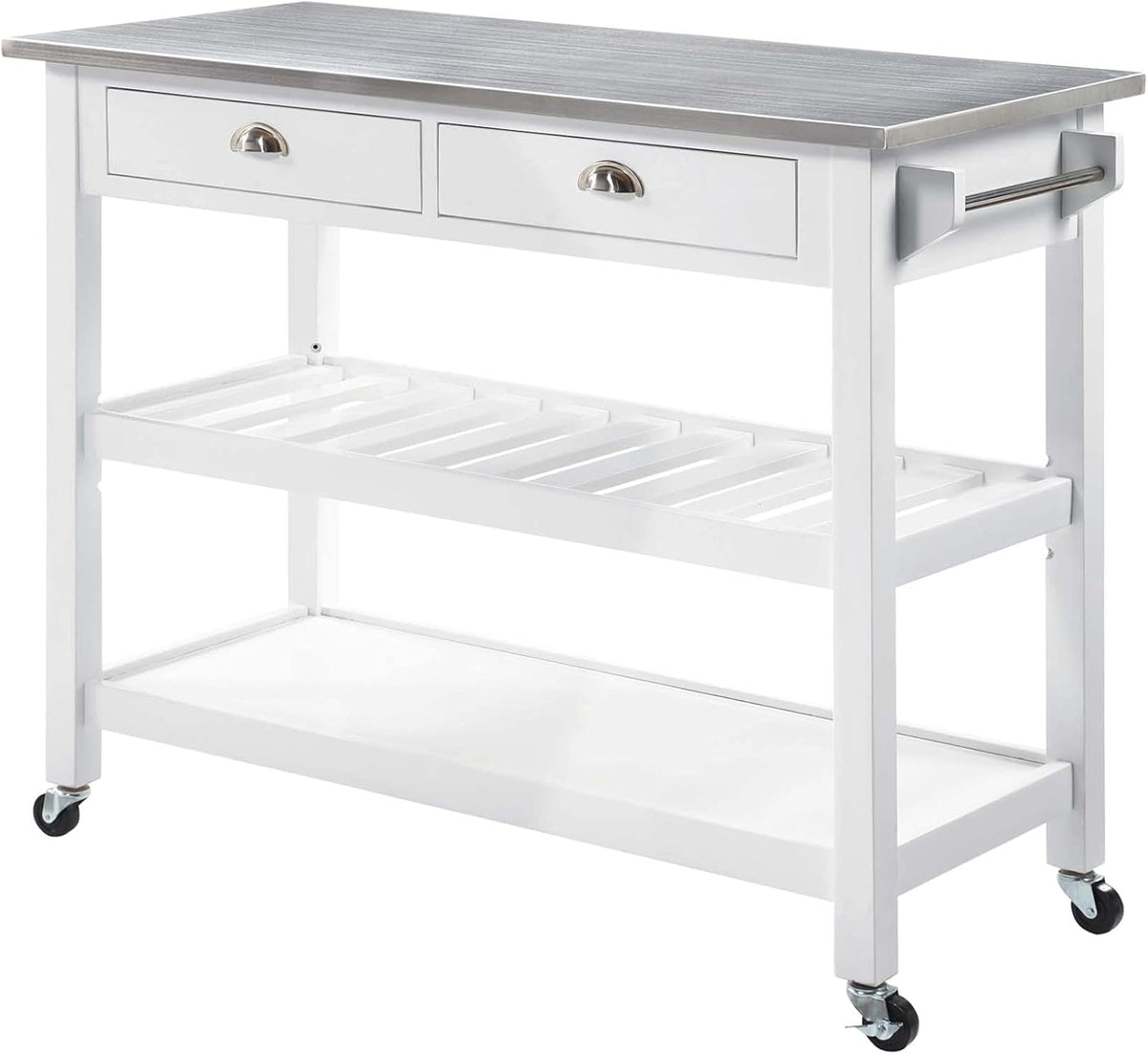 3-Tier Stainless Steel Kitchen Cart with Drawers M961423