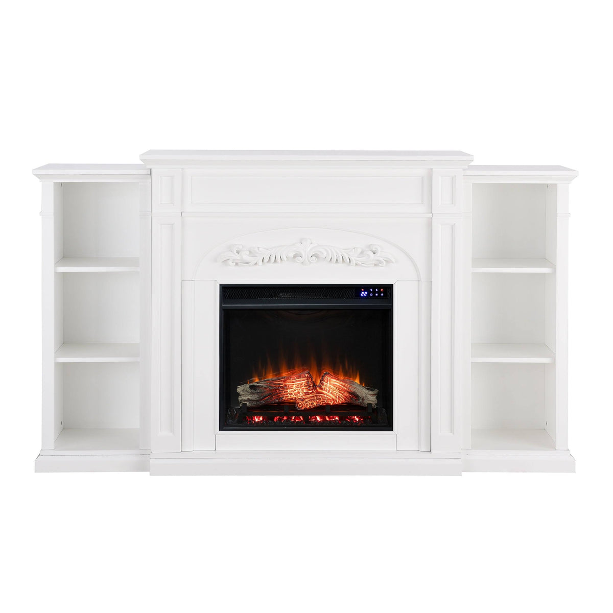 White Electric Fireplace Bookcase E624