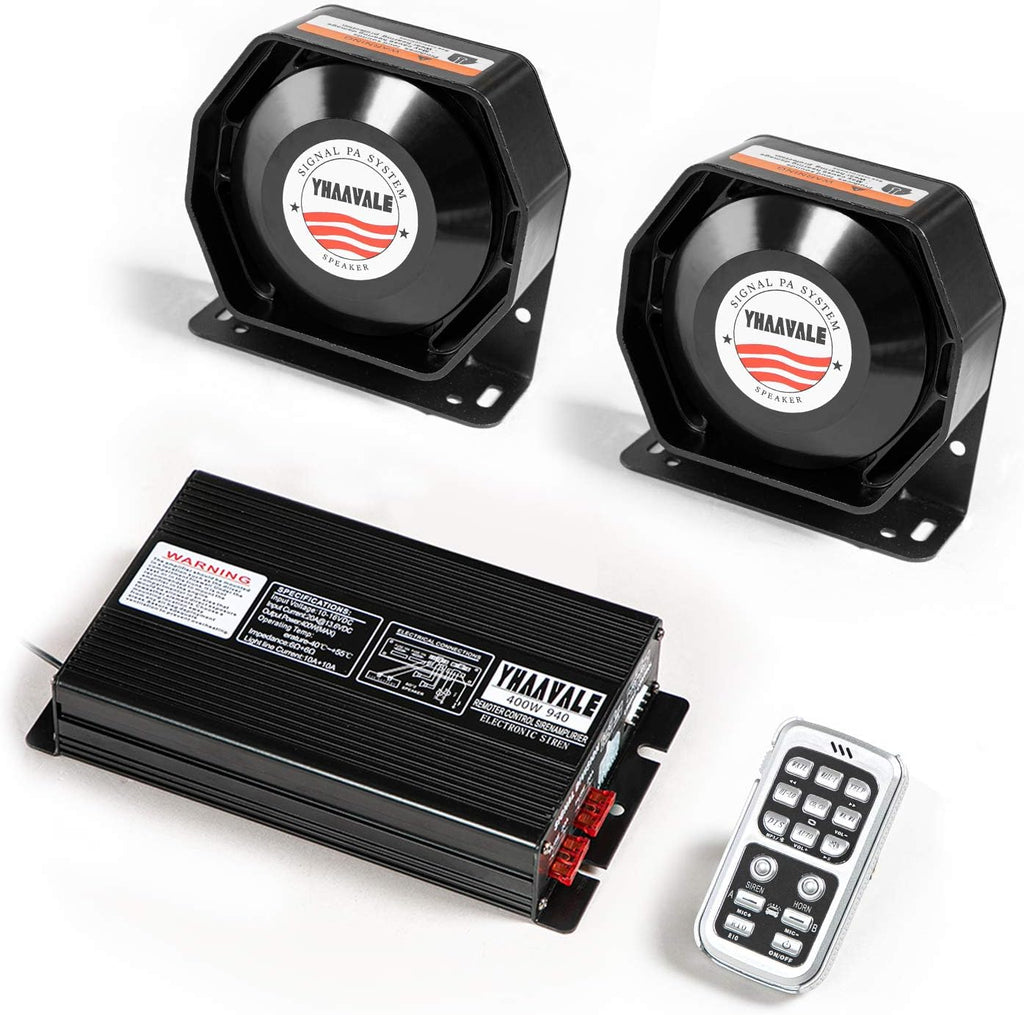 Car Police Siren PA System with 2pcs Metal Speaker F978380