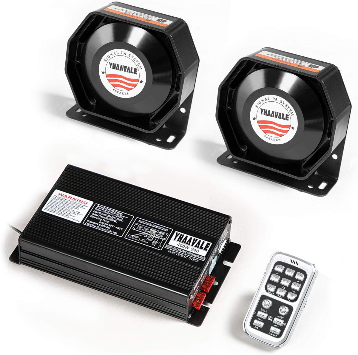Car Police Siren PA System with 2pcs Metal Speaker F978380