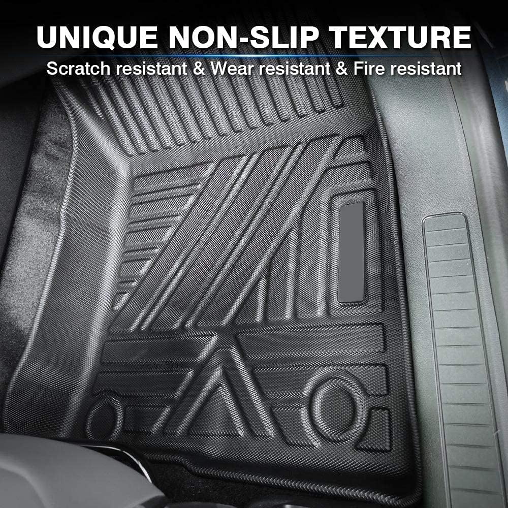 Custom Fit All Weather Floor Mats Full Set Black Non-Slip Z16173