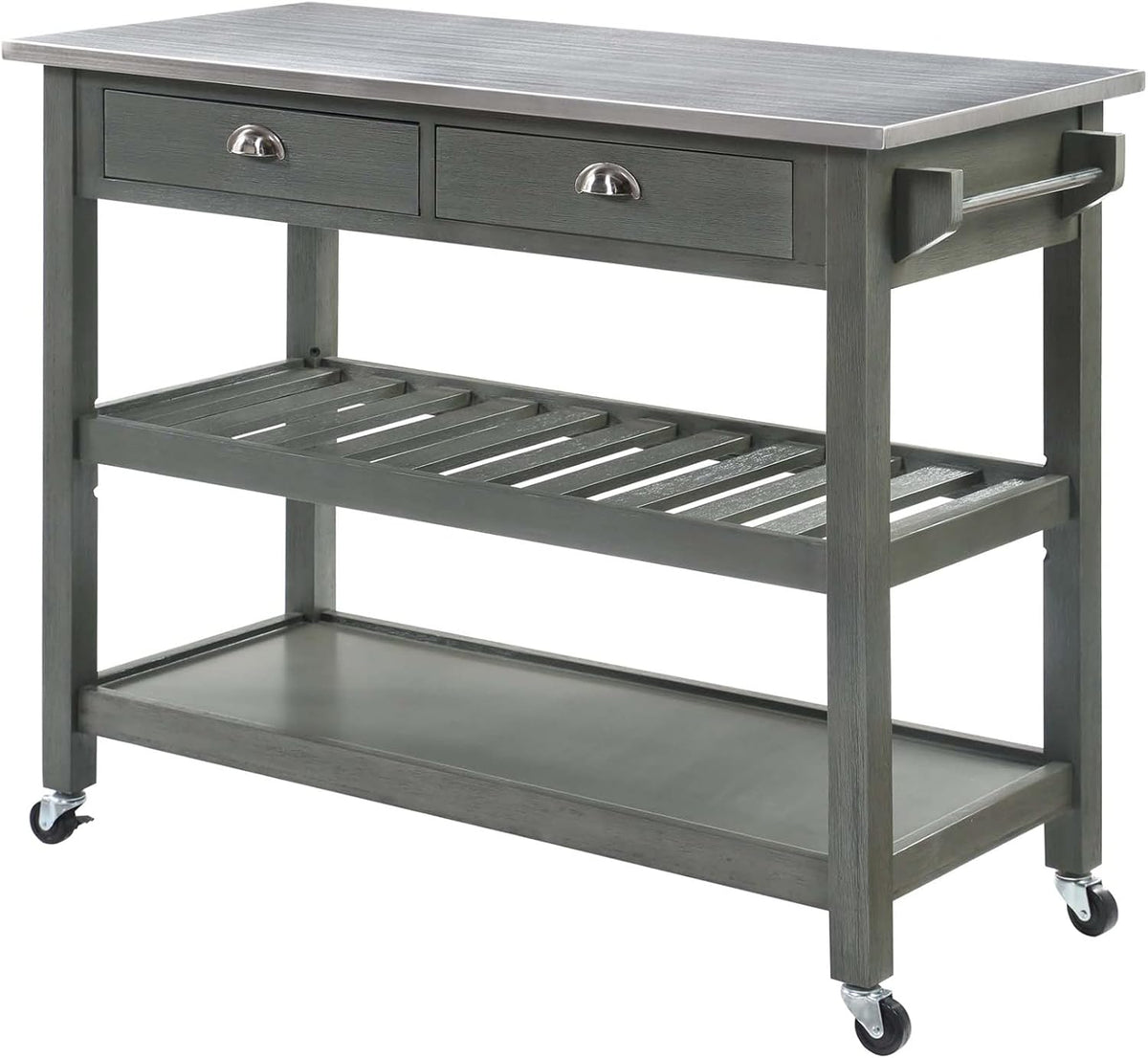 3-Tier Stainless Steel Kitchen Cart with Drawers M961423