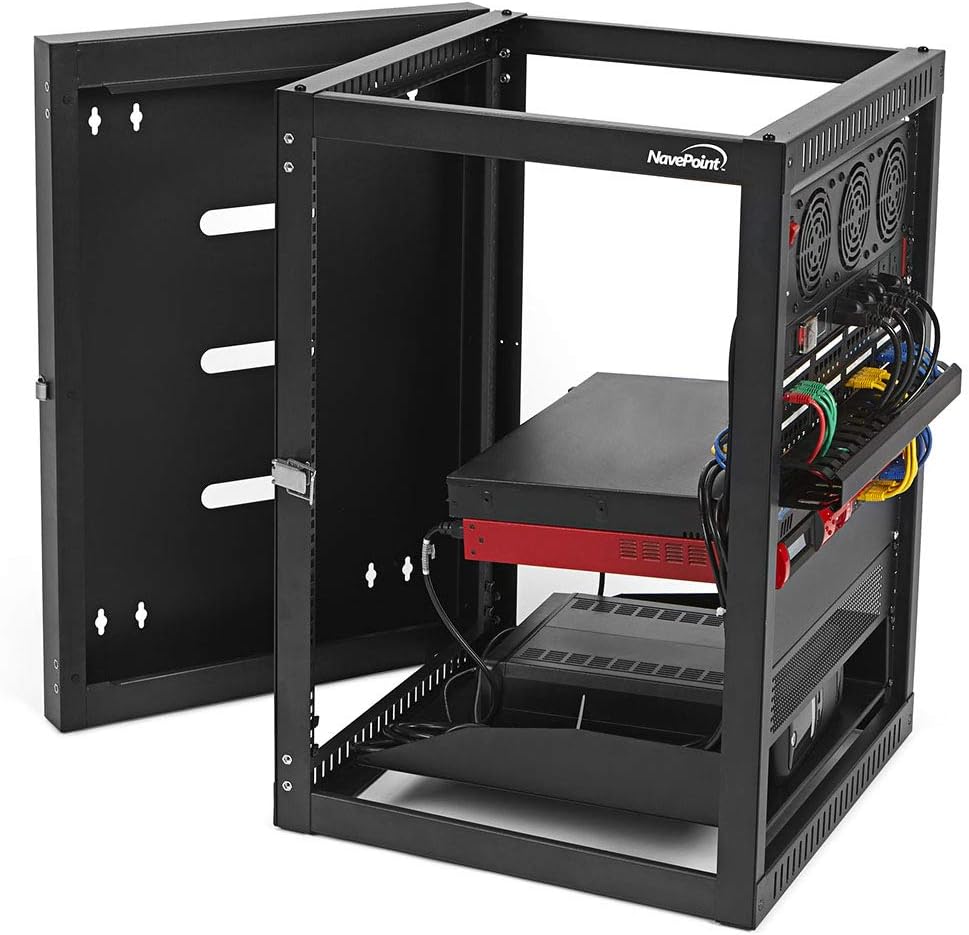 9U Hinged Open Frame Wall-Mount Network Rack D38294