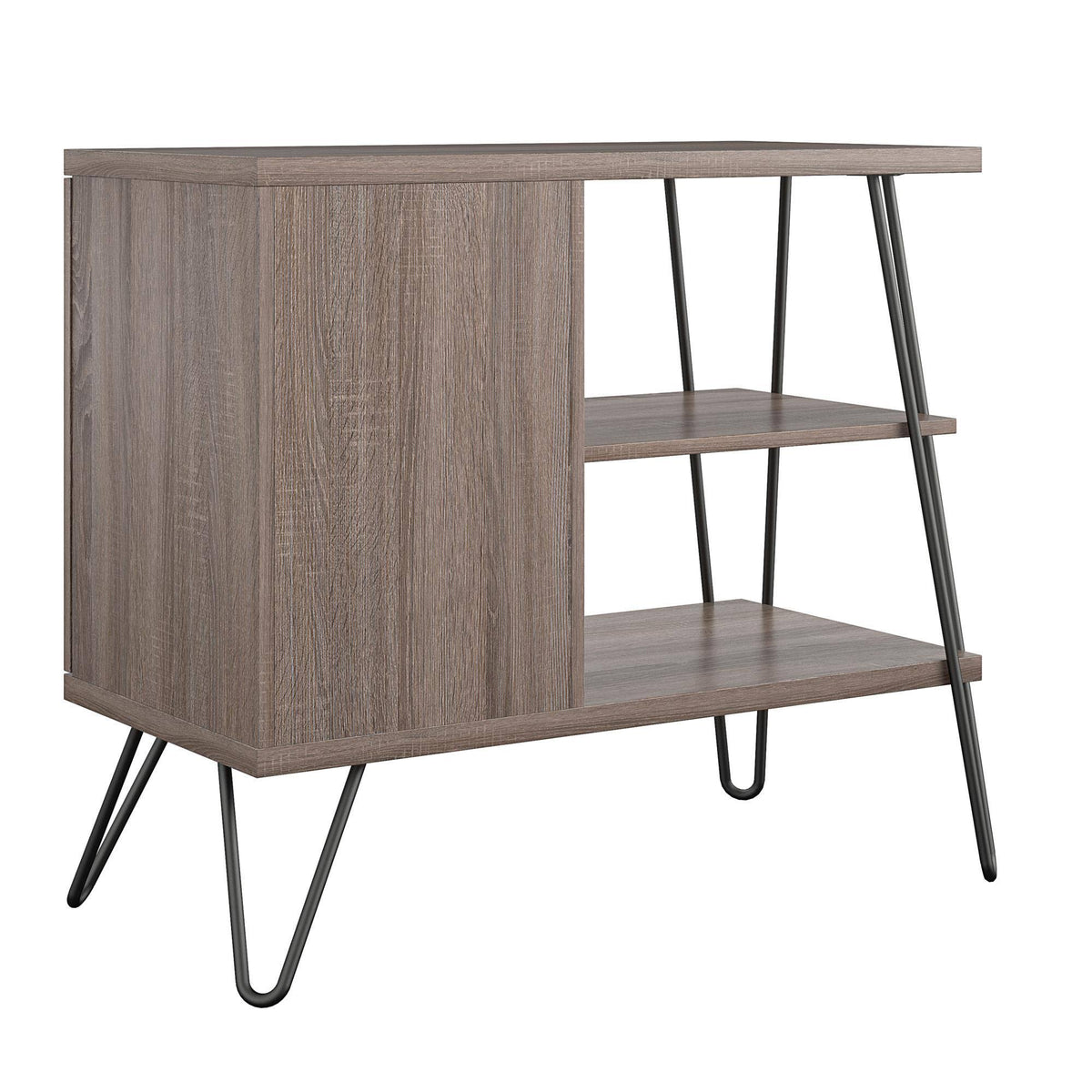 3 Shelf Distressed Gray Oak Bookcase L791919