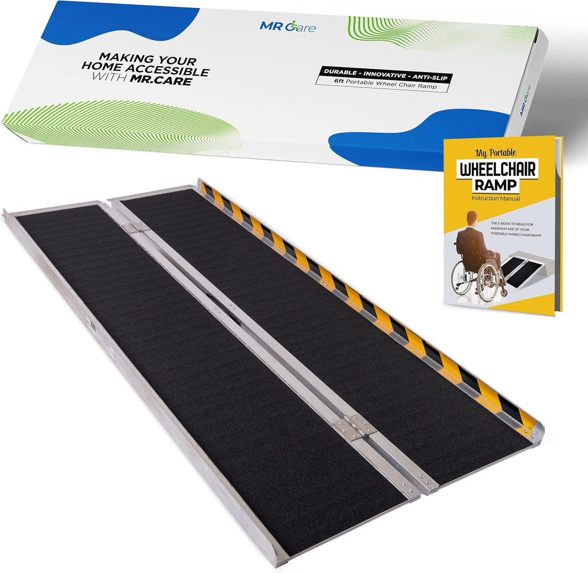Portable Lightweight Foldable Wheelchair Ramp with Handle 6FT Z474705